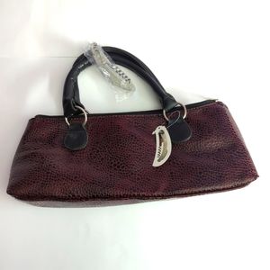 Primewear Burgundy Croc Embossed Insulated Wine Clutch Bag